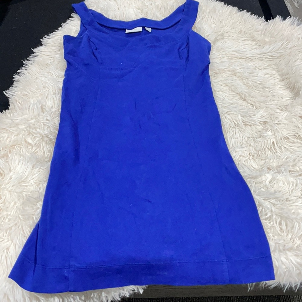 Blue cotton mini dress fits nice and tight